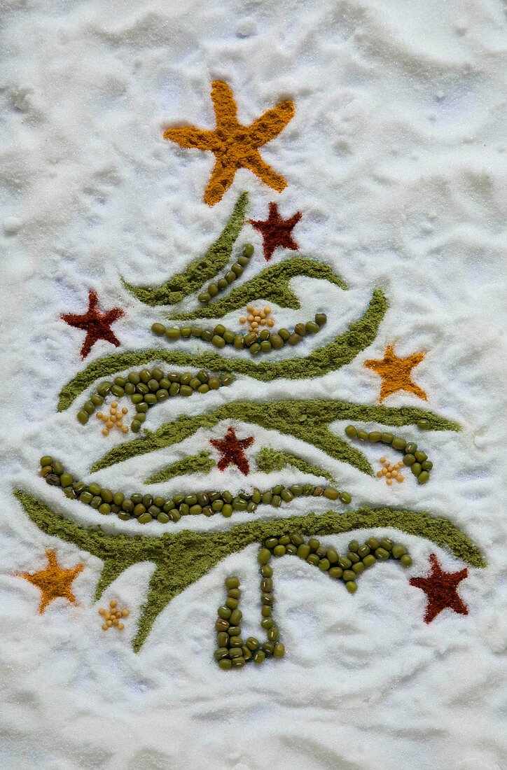 Christmas tree in spices and sugar