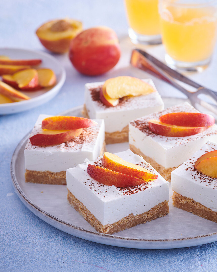 Marchpane cuts with nectarines