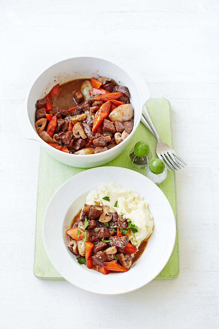 Boeuf Bourguignon mit Kartoffelpüree