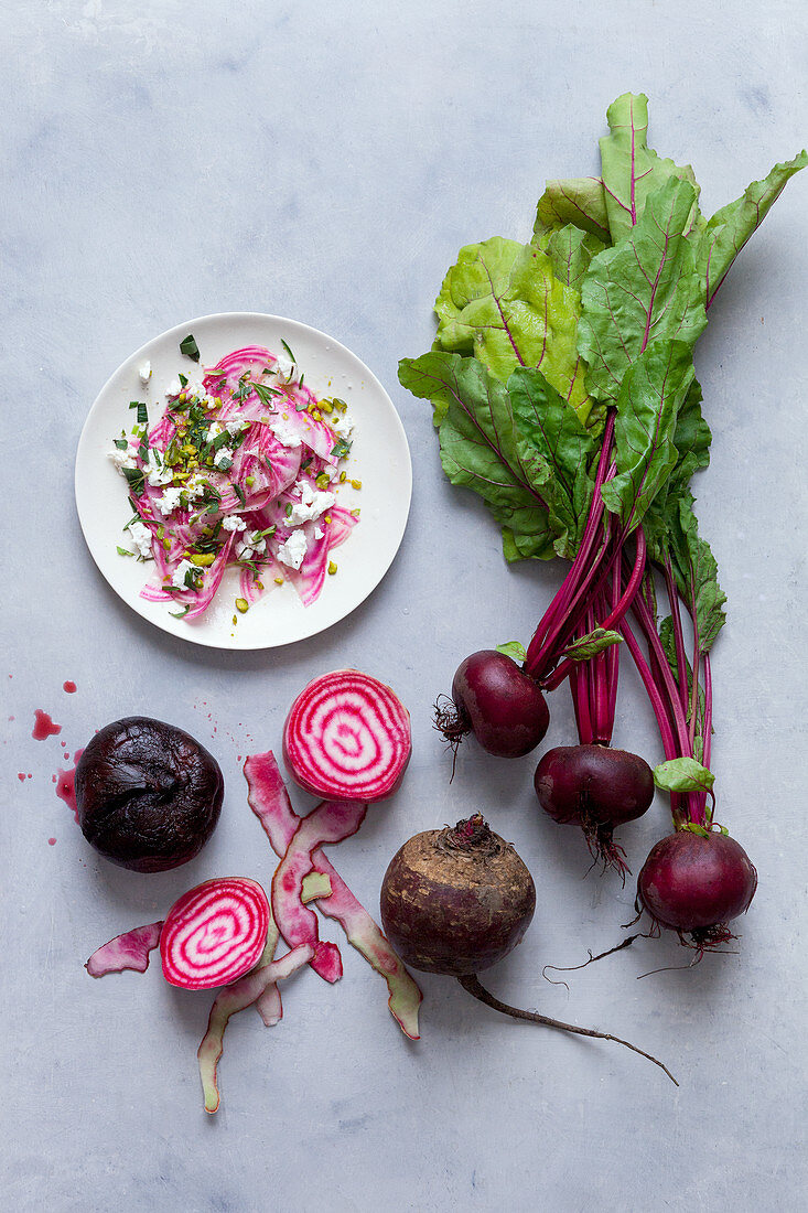 Beetroot salad with goat’s cheese
