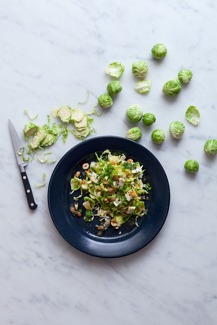 Brussels sprout salad with nuts