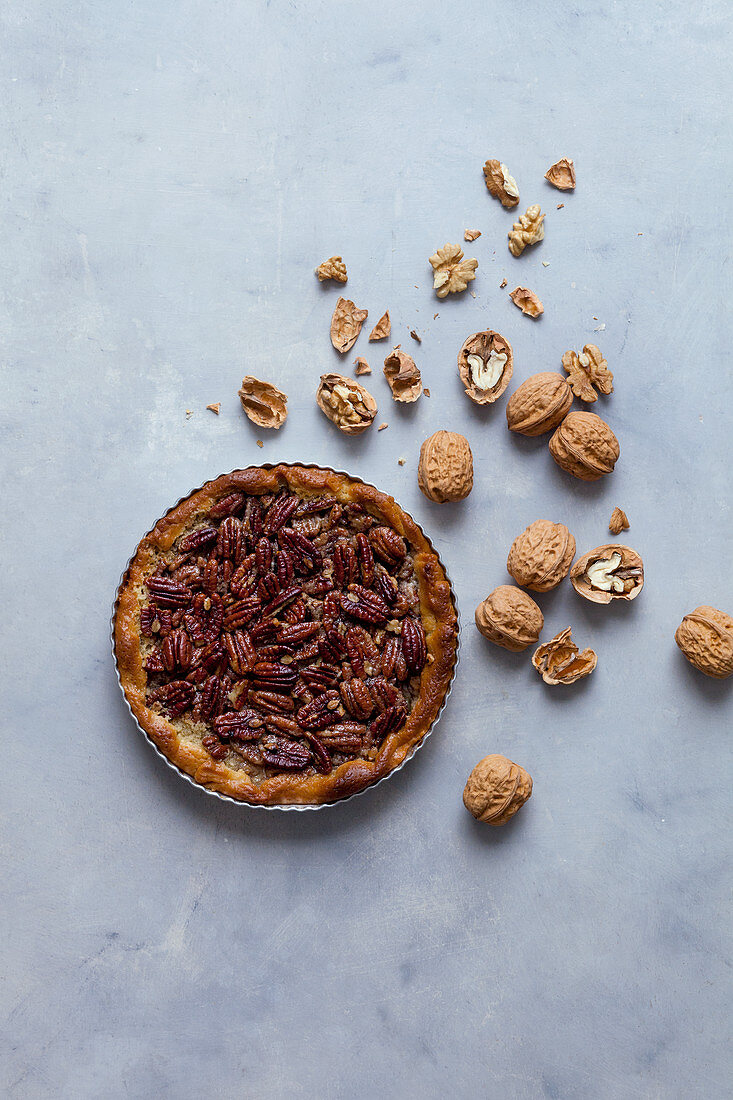 Pekannuss-Walnuss-Kuchen