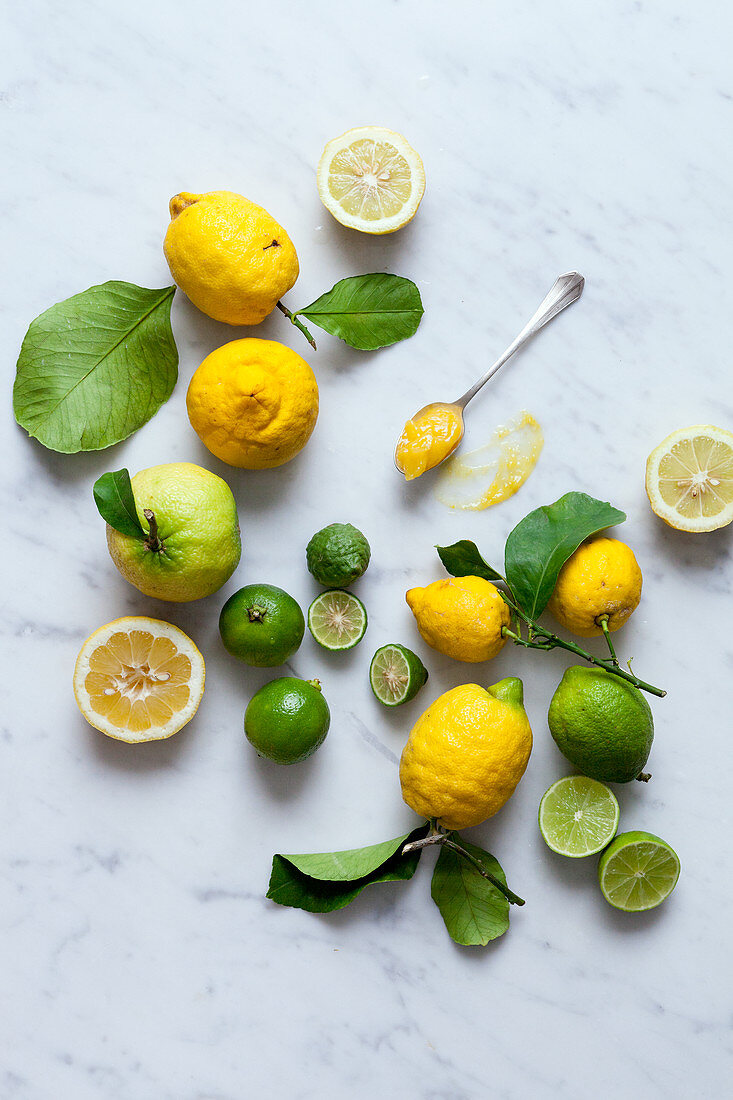 Zitronen, Limetten und Lemon Curd