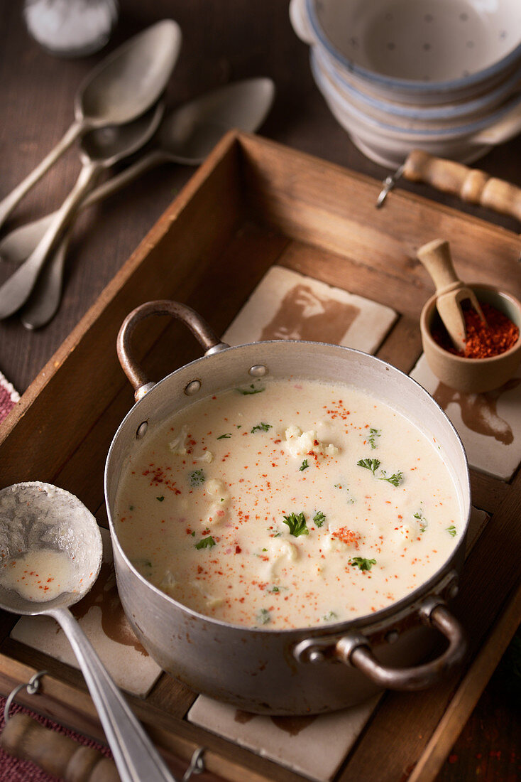 Cauliflower soup with zaatar