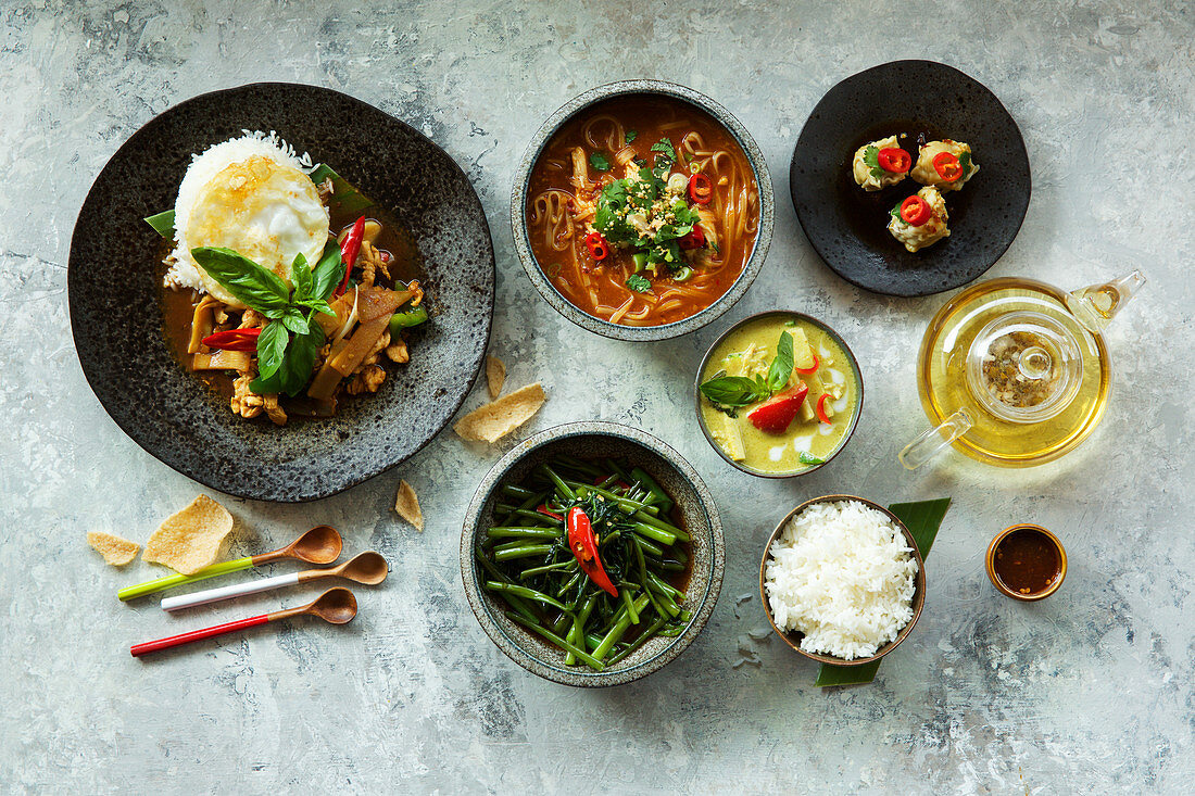 Thai food selection