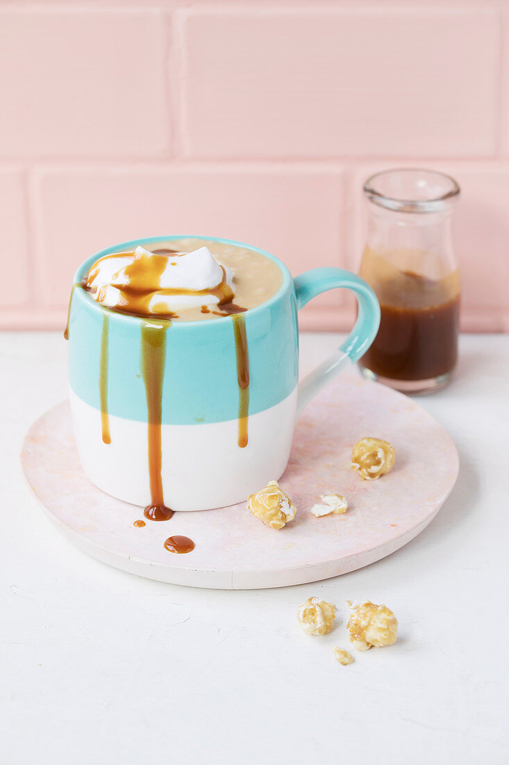 Hot chocolate with salted white caramel