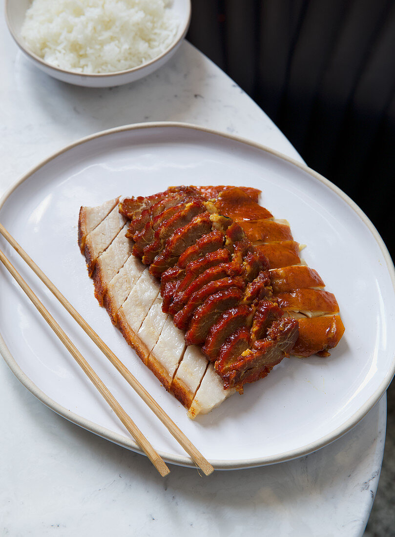 Chinese roast chicken and pork 'Char Siu'