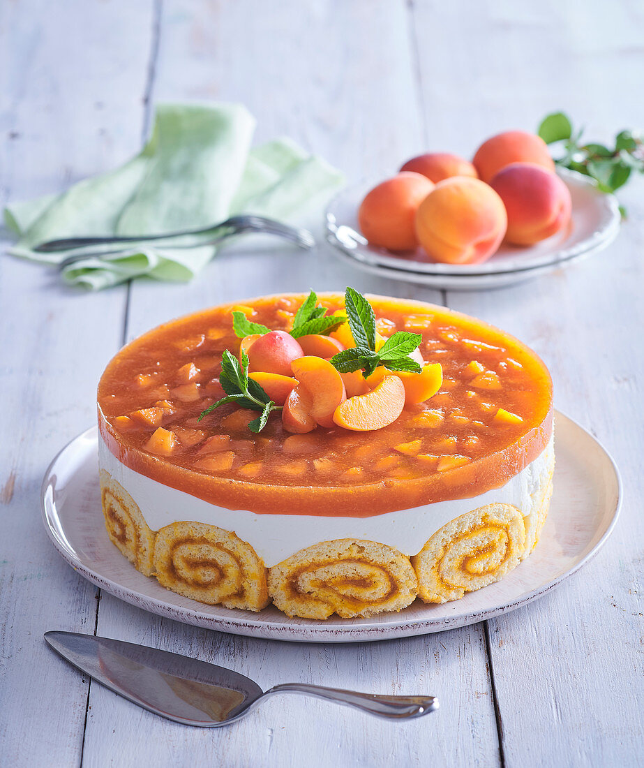 Apricot cake with jelly