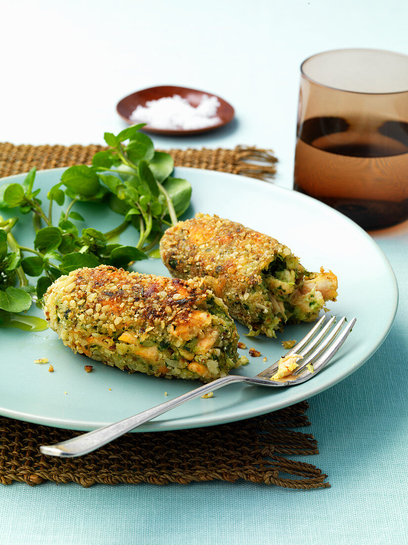 Salmon and vegetable fritters
