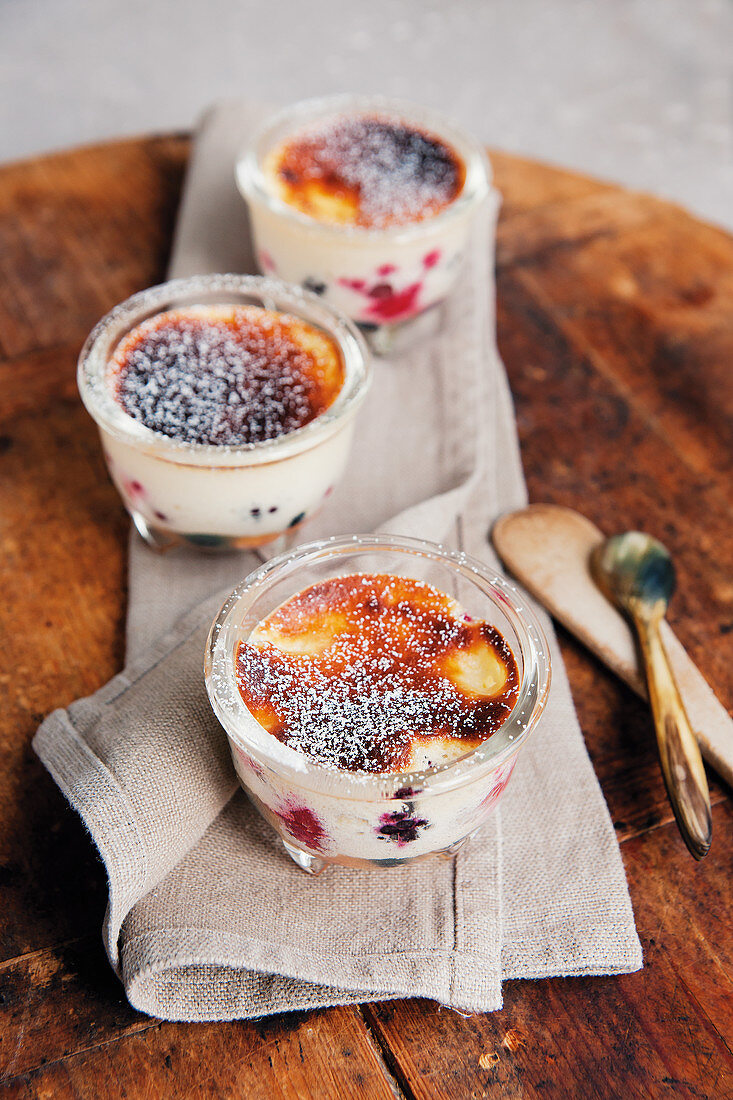 Berry curd gratin