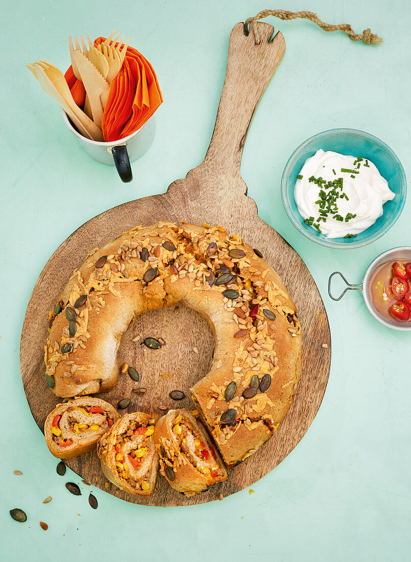 Tex-Mex bread wreath