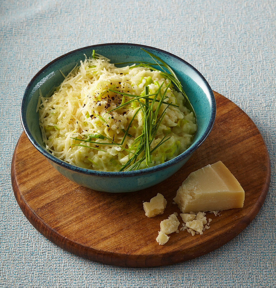 Leek risotto with parmesan