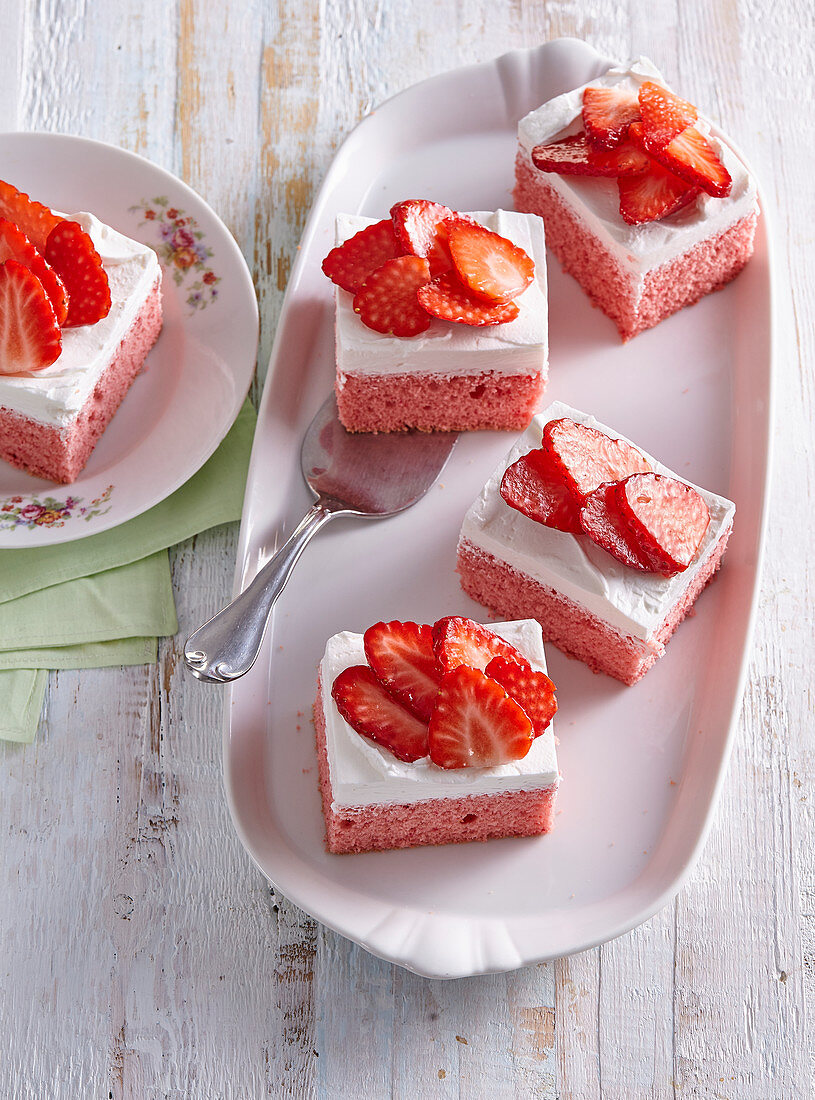 Pink strawberry cuts