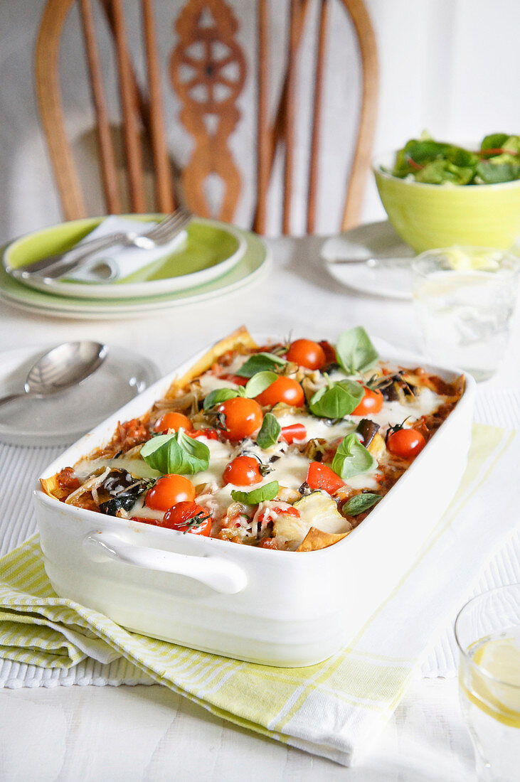Lighter vegetable lasagne for Vegeterians