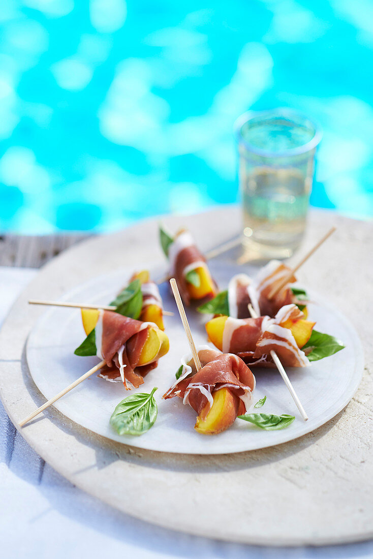 Ham and peach nibbles