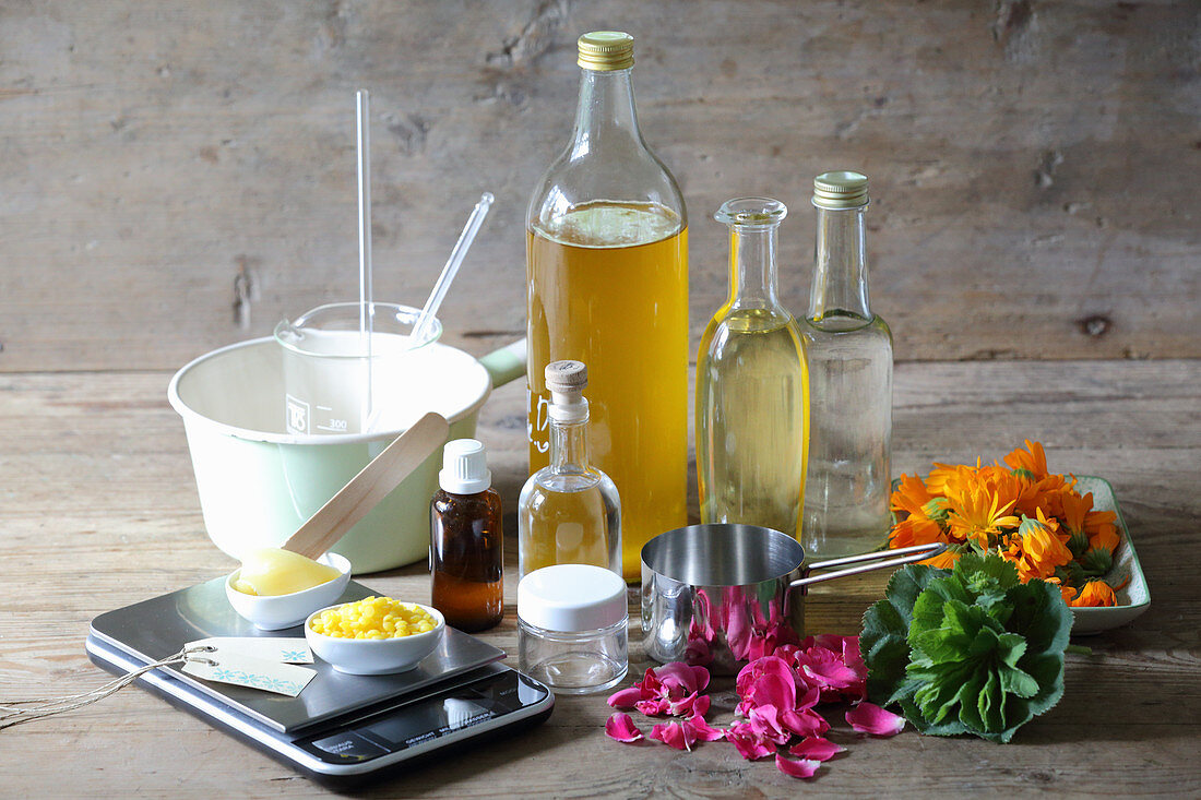 Ingredients for making salves and creams