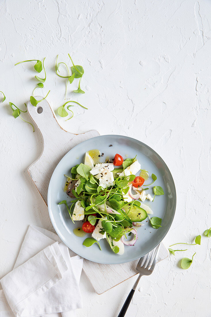 Fitness-Salat mit Portulak und Feta