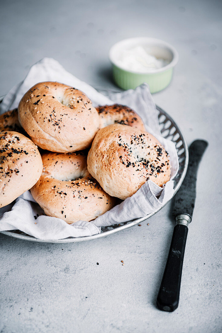 Bagels with cheese cream