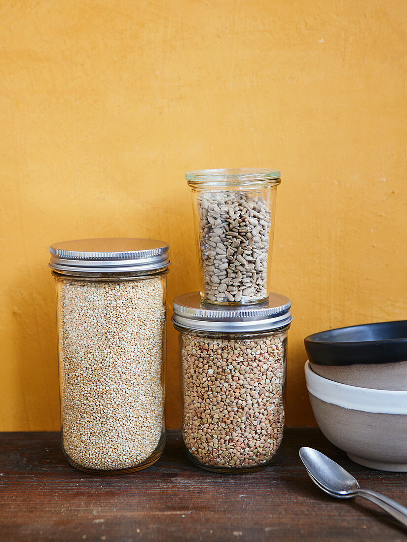 Quinoa, buckwheat and sunflower seeds