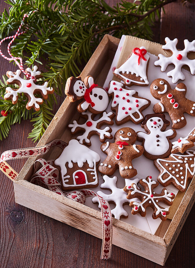 Christmas gingerbread with icing
