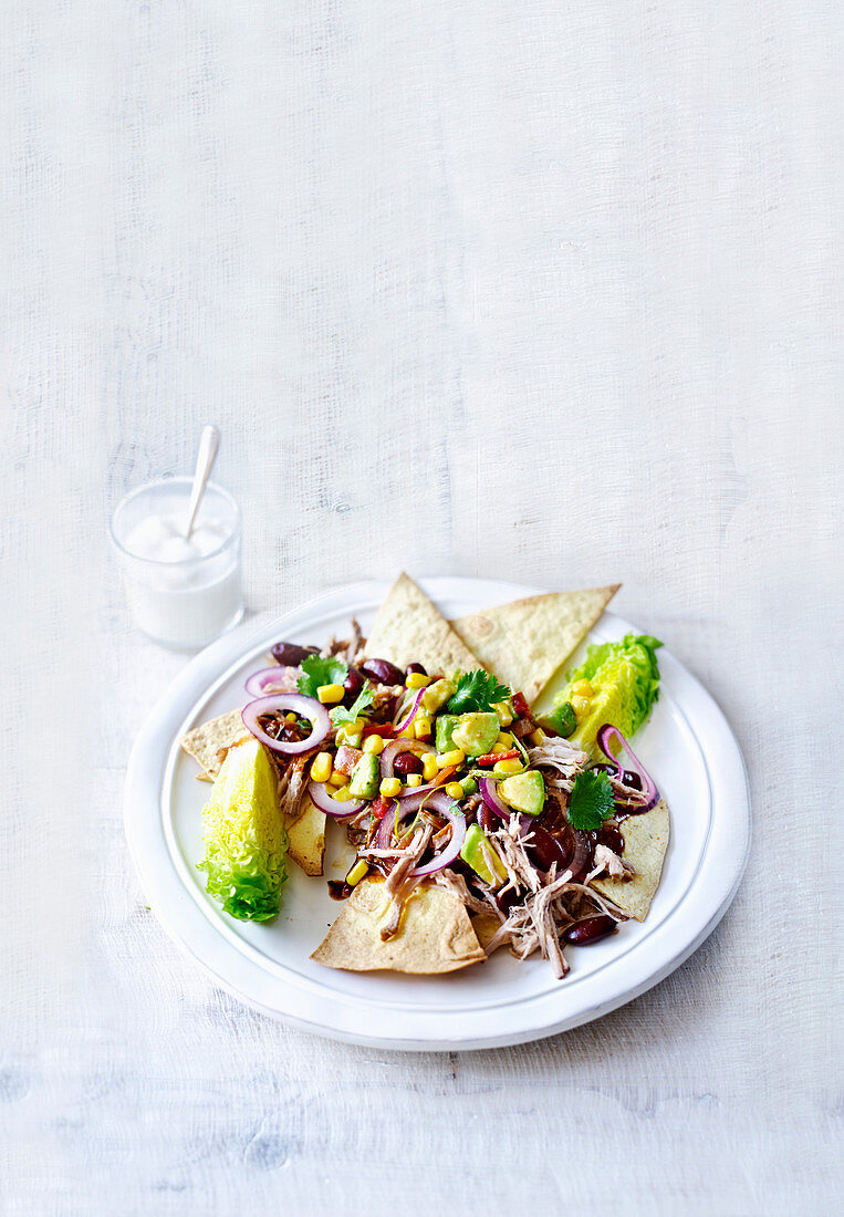 Nacho-Salat mit Pulled Pork