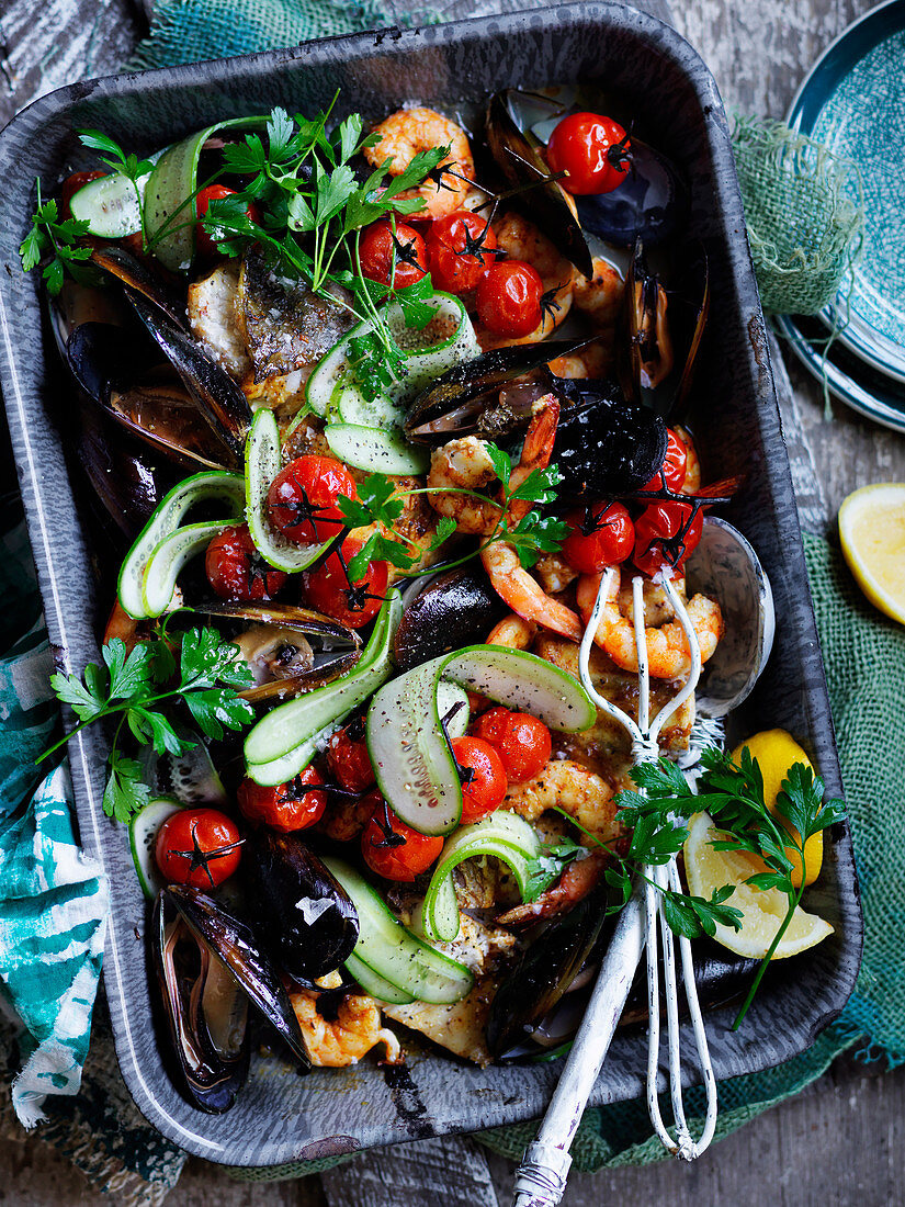Roasted Middle Eastern Mix Seafood