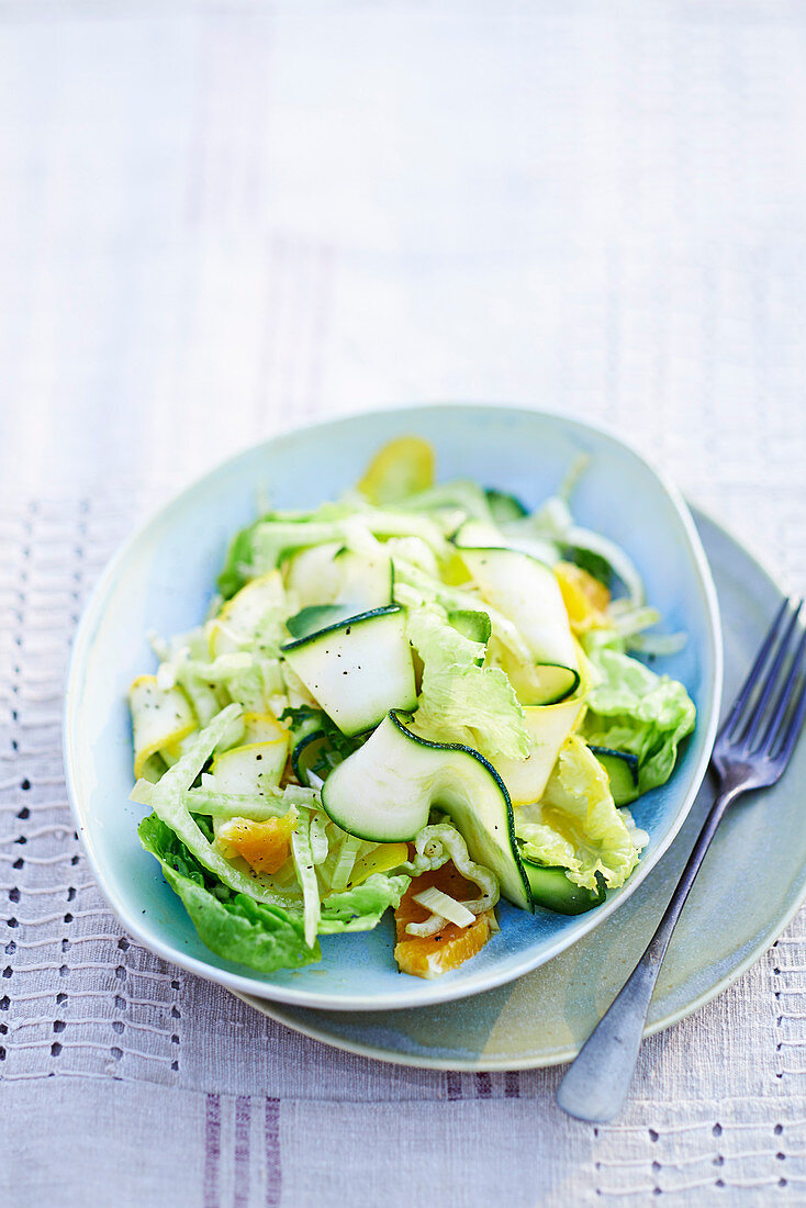 Shaved fennel, courgette and orange salad