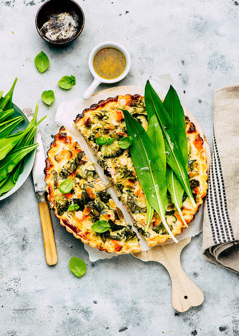 Bärlauchquiche mit Lachs