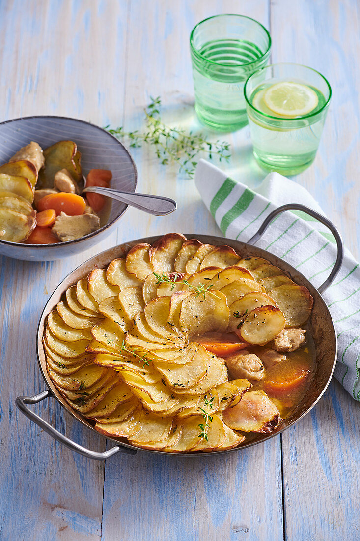 Veal stew with potatoes and carrot