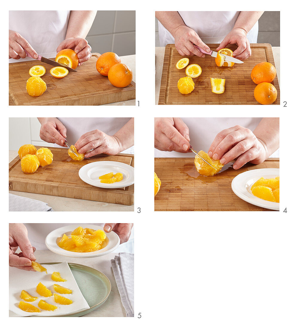 Fileting an orange