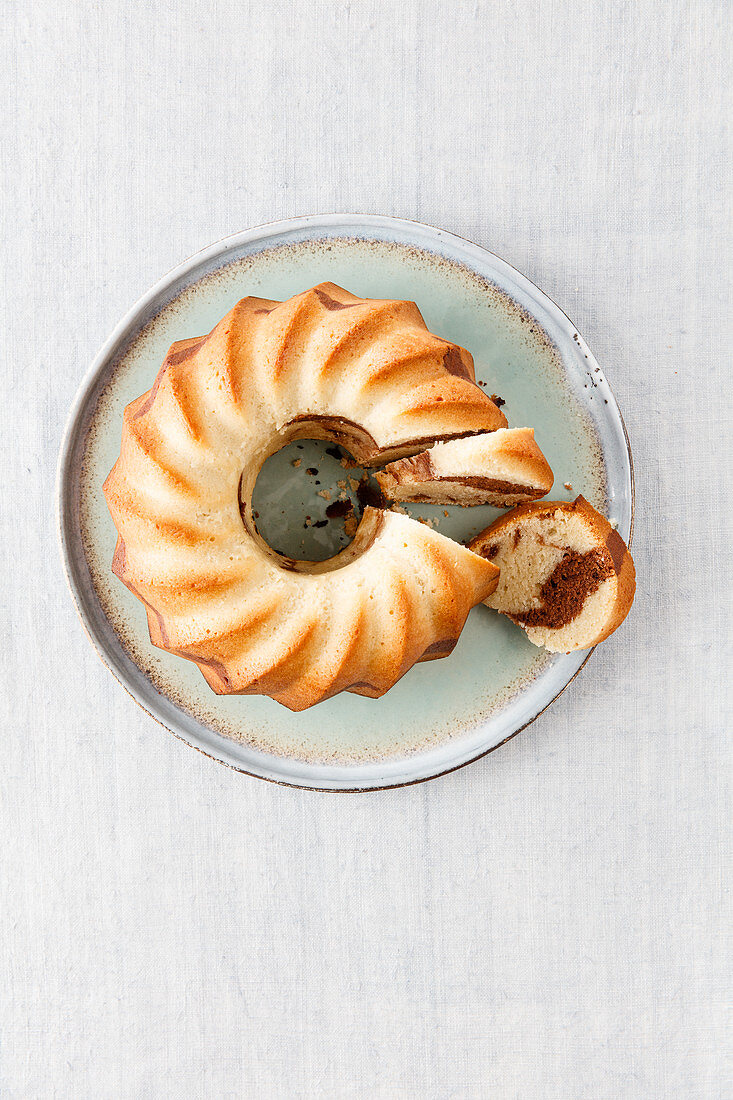 Vegan marble Bundt cake