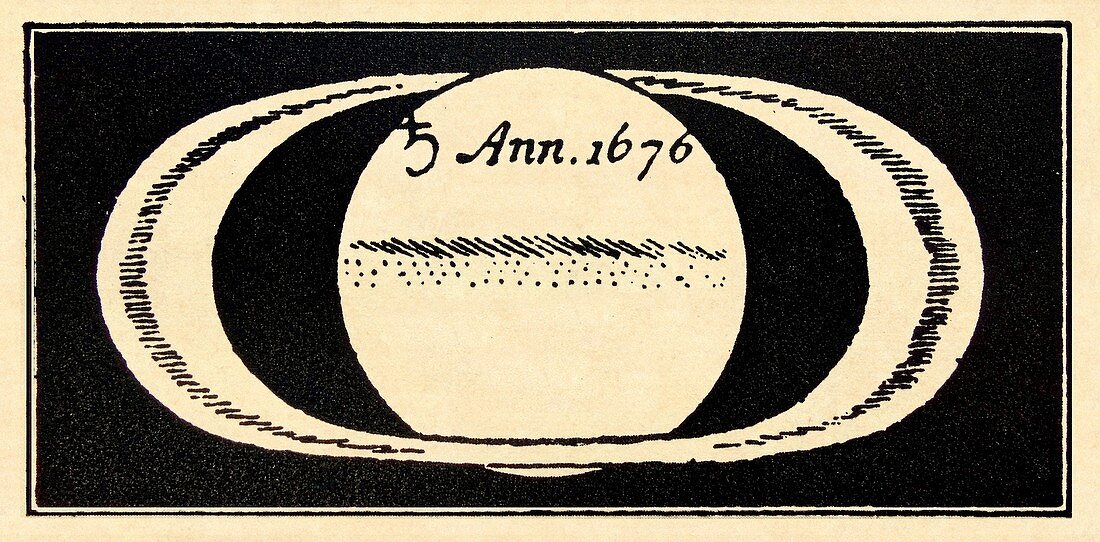 Cassini's drawing of Saturn, 1676