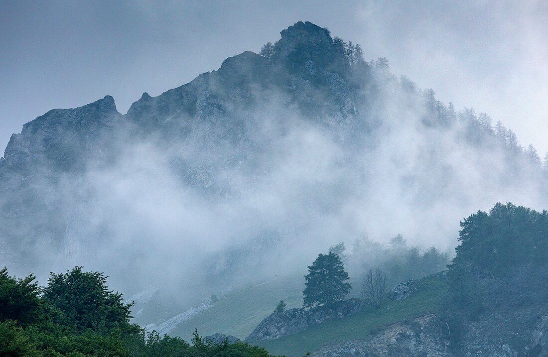 Foggy mountaintop, Italy
