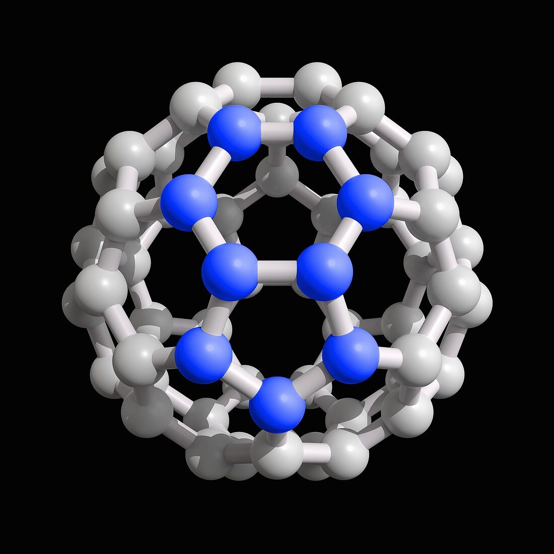 Buckyball C60 molecule, illustration