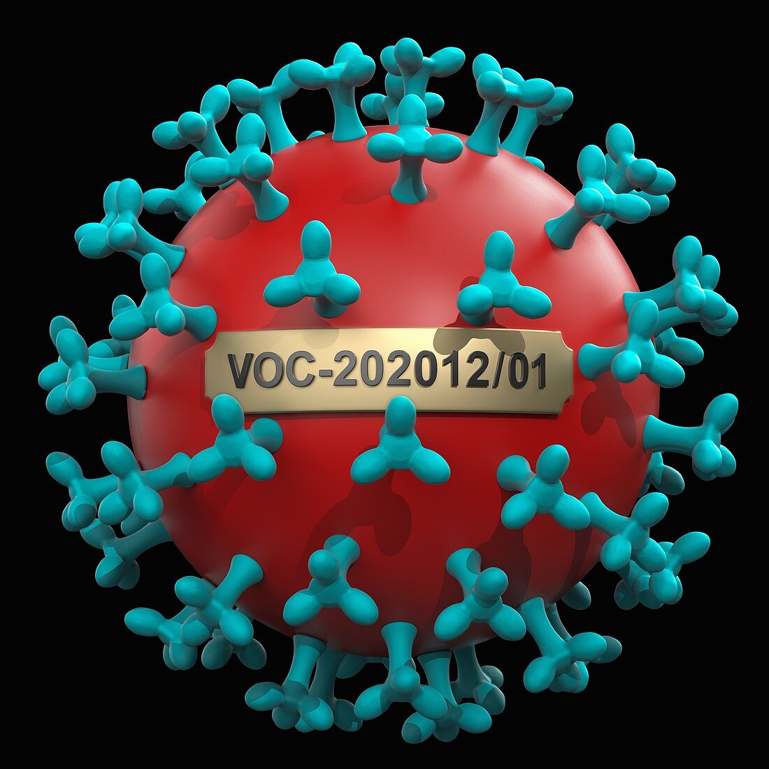 Coronavirus B.1.1.7 variant, conceptual illustration