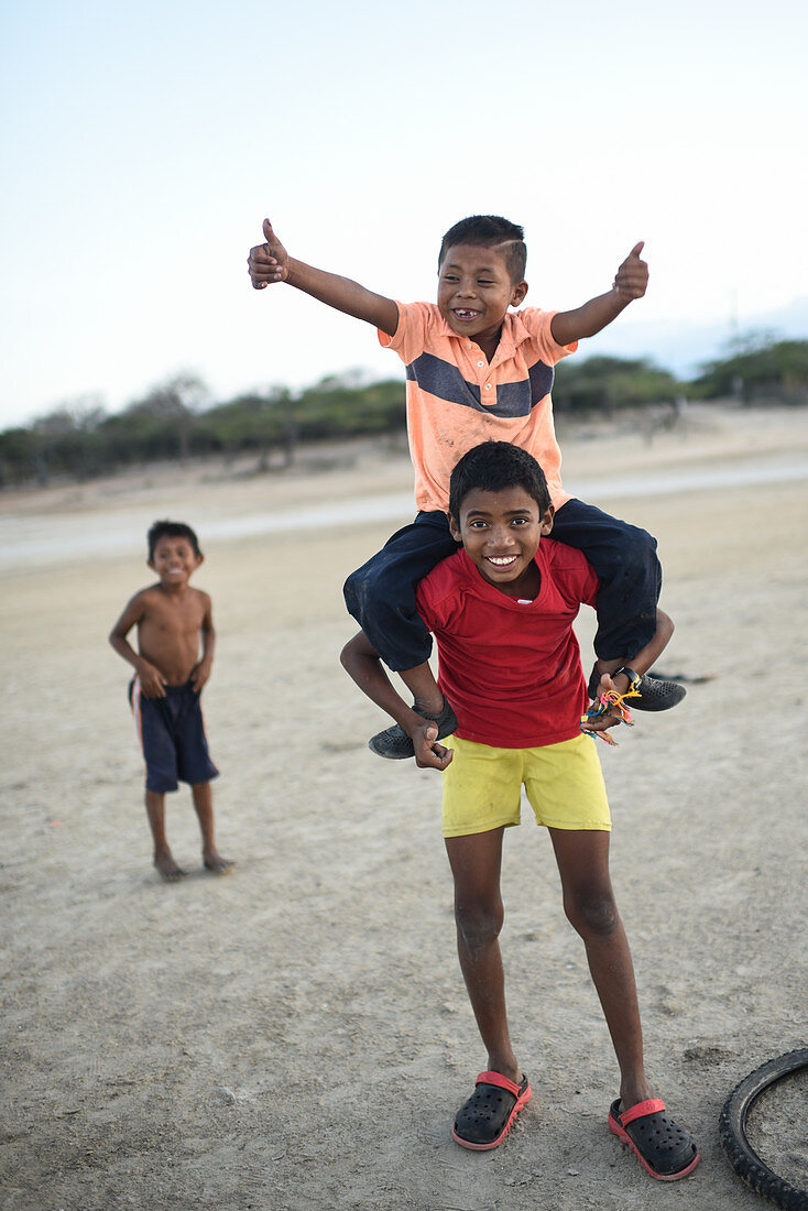 Wayuu indigenous children, Colombia