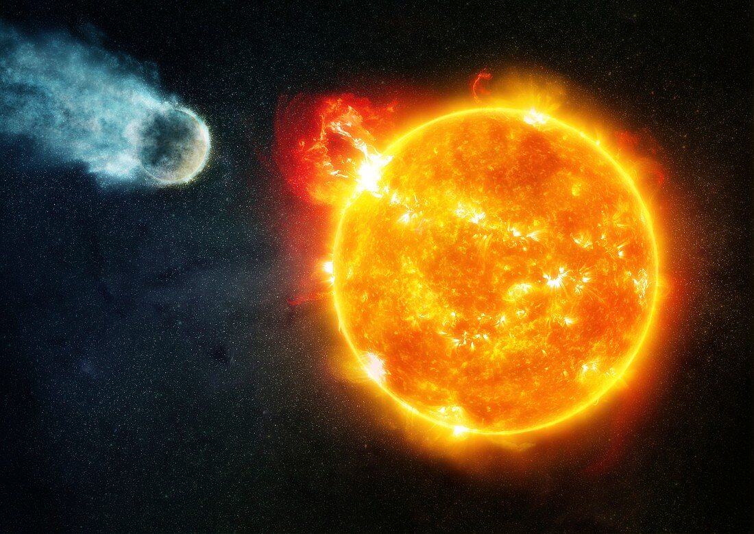 Barnard's star and exoplanet, illustration