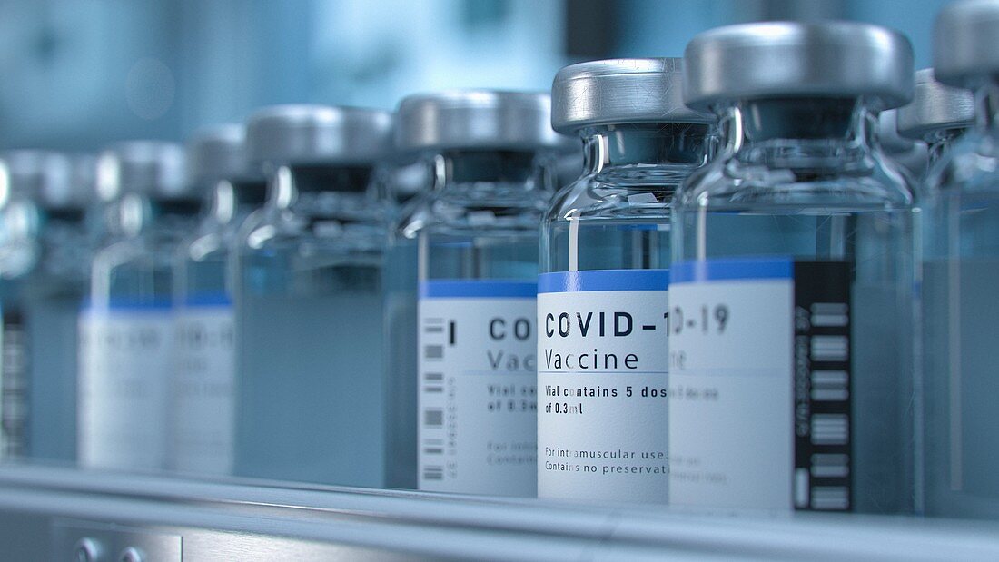 Covid-19 vaccine production, conceptual image