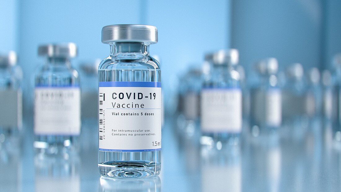 Covid-19 vaccine production, conceptual image