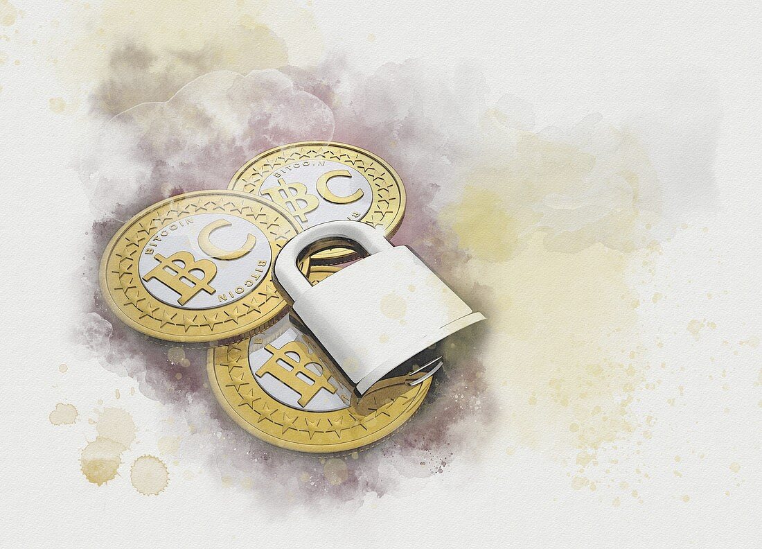 Bitcoin security, conceptual illustration