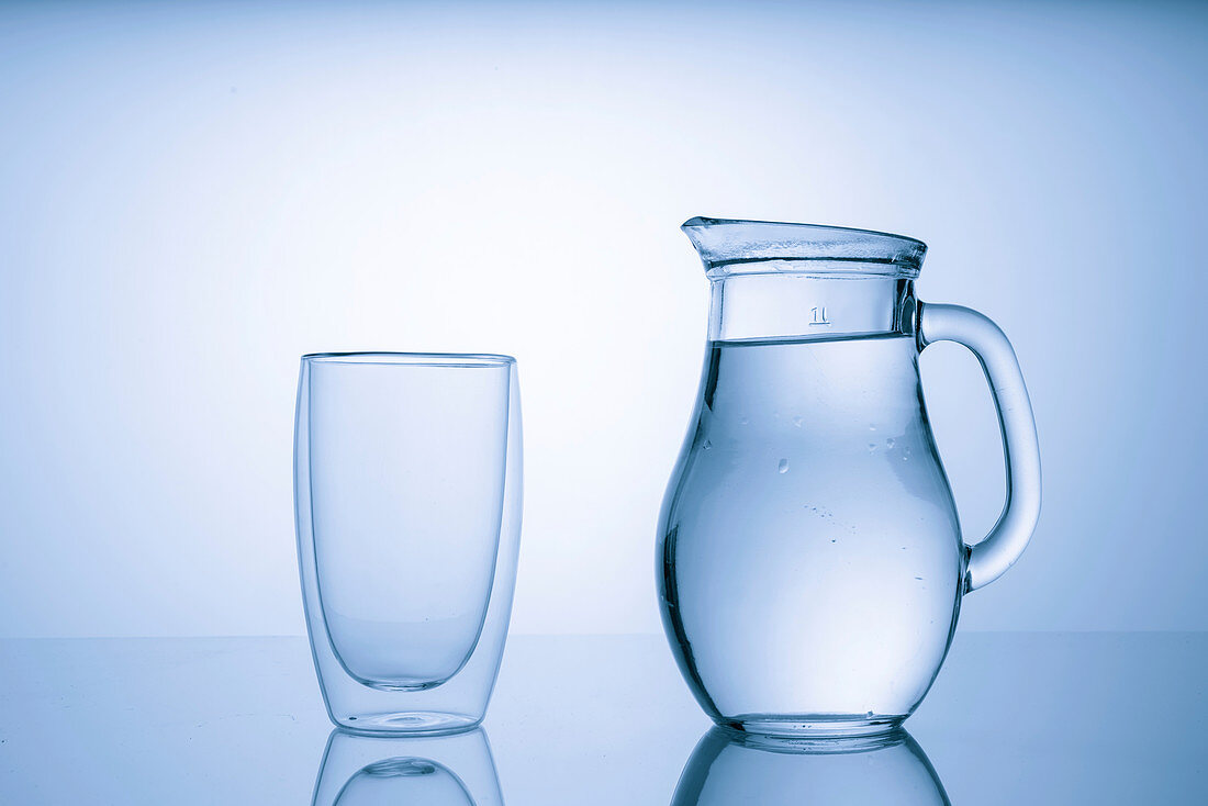 Water jug and glass