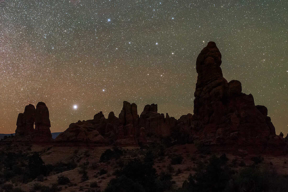 Night sky over Arches National Park, Utah, USA