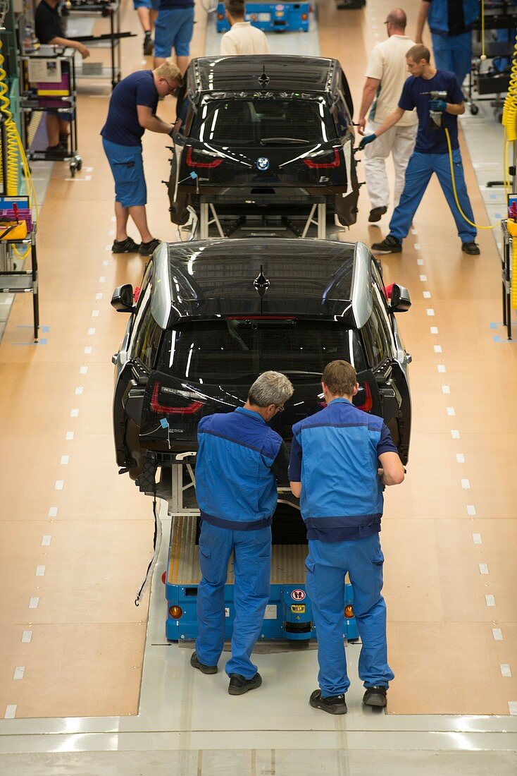 Production line in a car factory