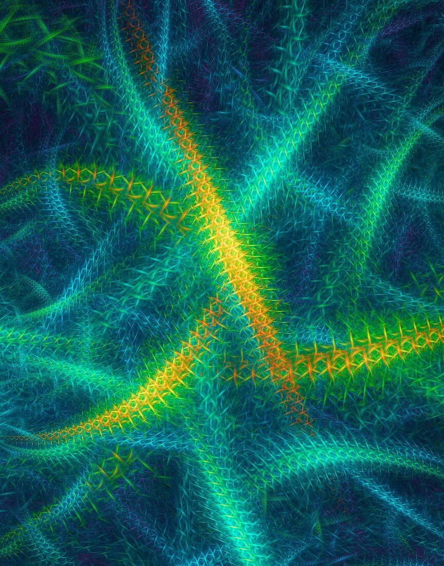 Irregular lattice fractal illustration.