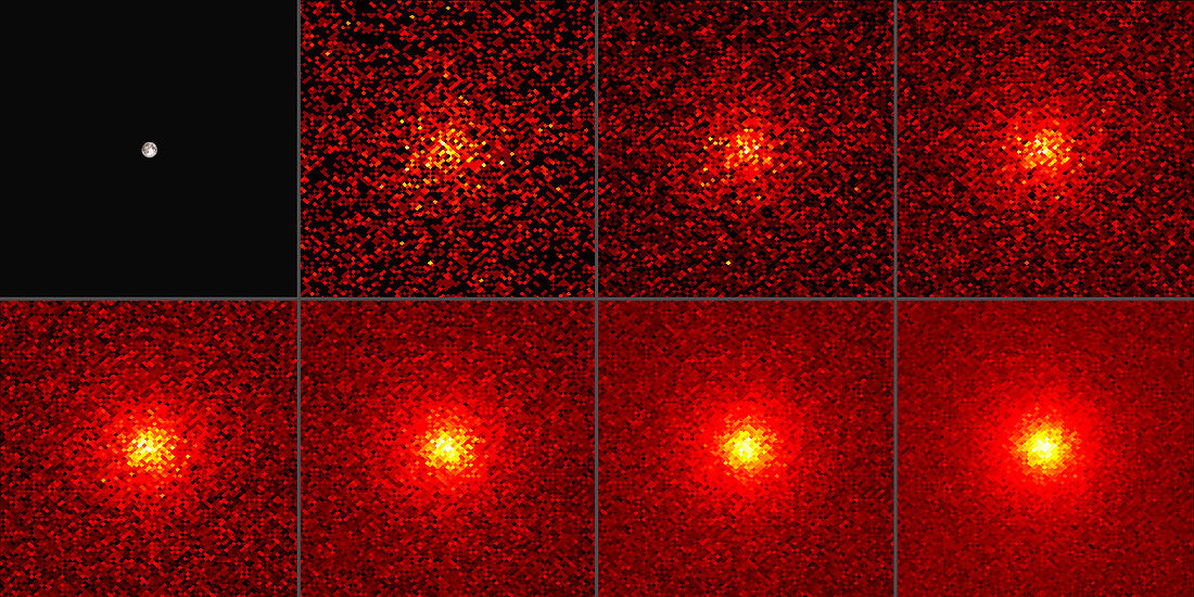 Moon's gamma ray glow, Fermi image