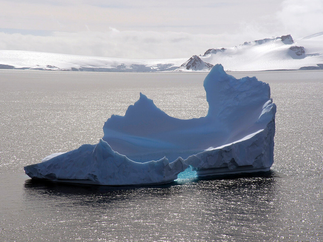 Sculpted remnant of an iceberg in Antarctica