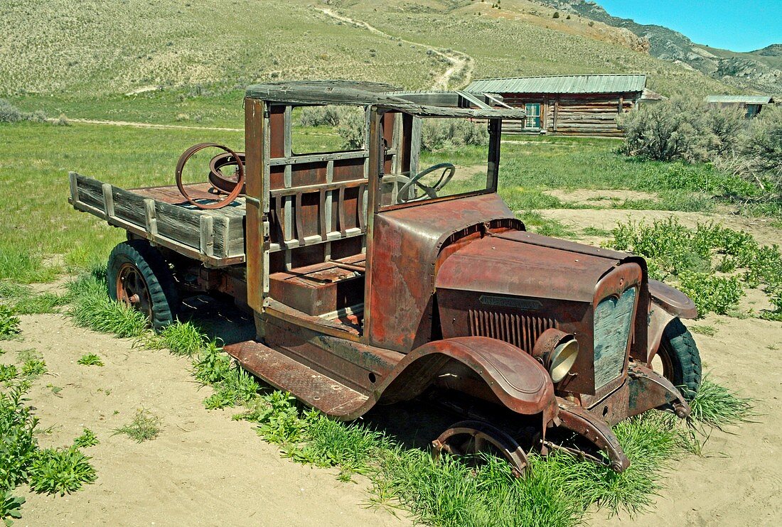Abandoned car, Bannack ghost town, Montana, USA