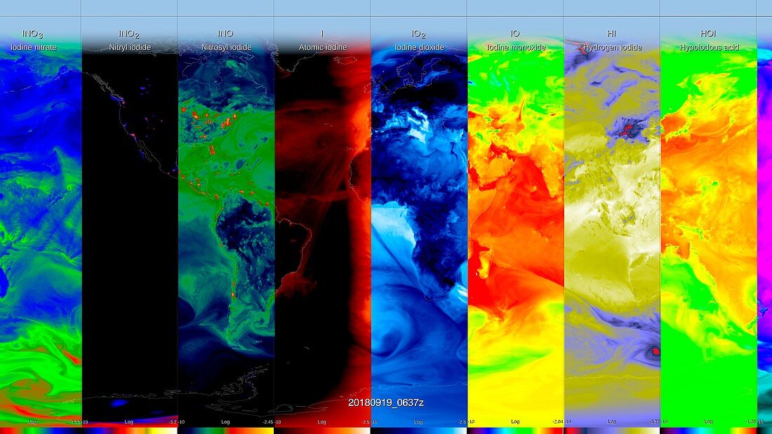 Chemicals in Earth's atmosphere, computer simulation