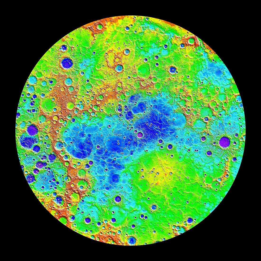 Northern hemisphere of Mercury, radar image