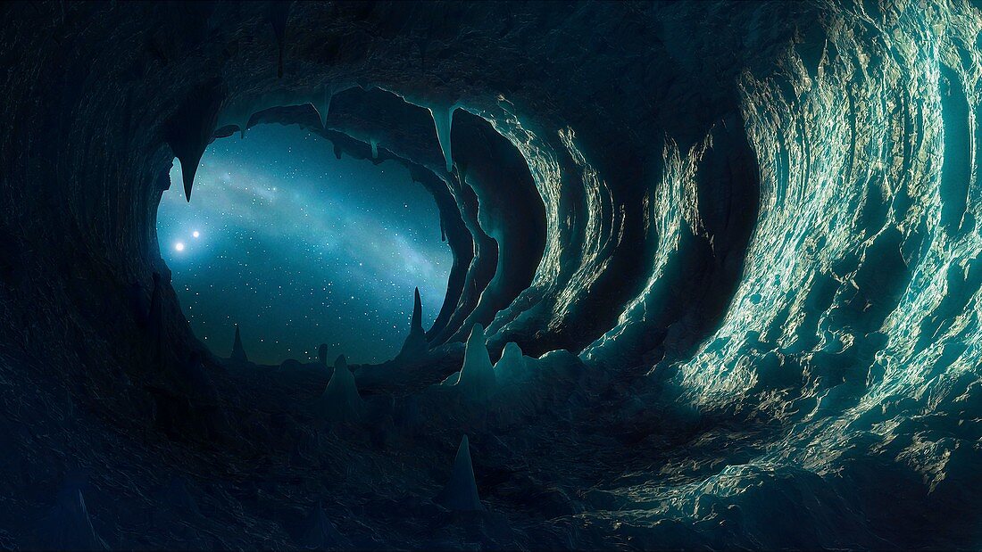 A cave on an exoplanet